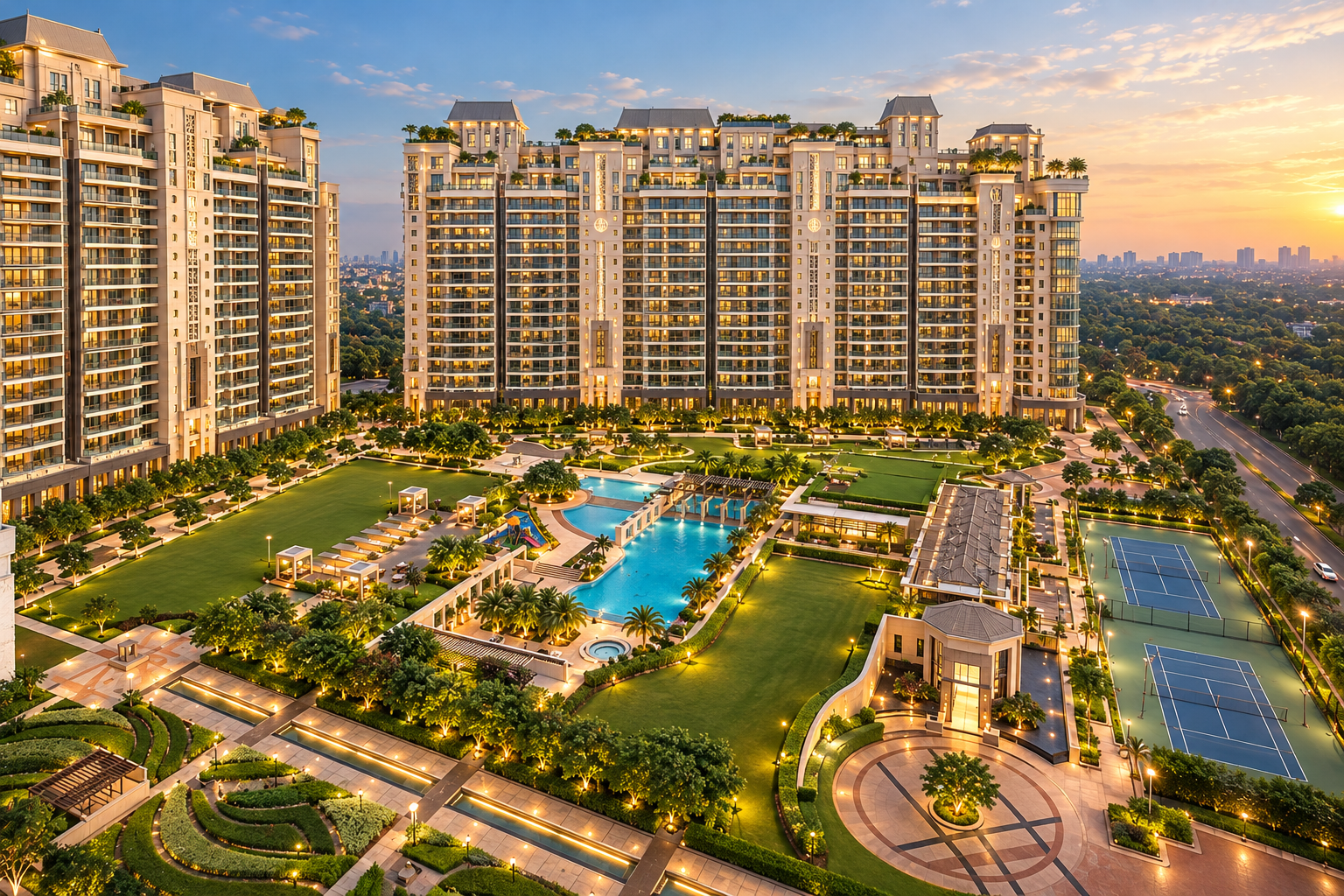 AI architectural illustration supplied by AltEdge for DLF Magnolias 2